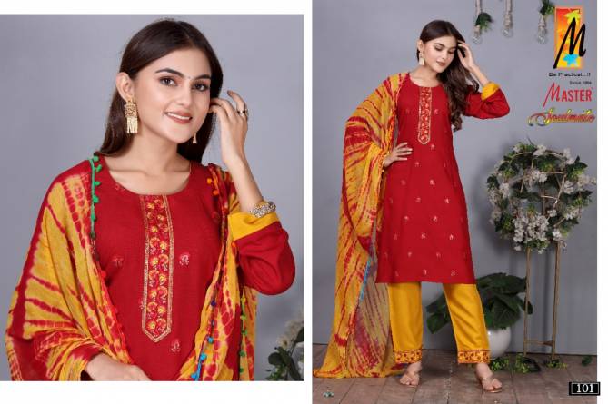 Master Soulmate New Exclusive Wear Rayon Kurti Pant With Dupatta
